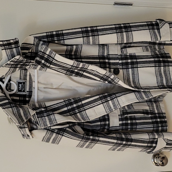 EUC YMI Plaid Winter Peacoat with Removable Faux Fur Hood - Picture 7 of 9